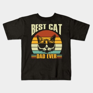 Best Cat Dad Ever - Vintage, Cat Father, Retro, Gift, Men Kids T-Shirt